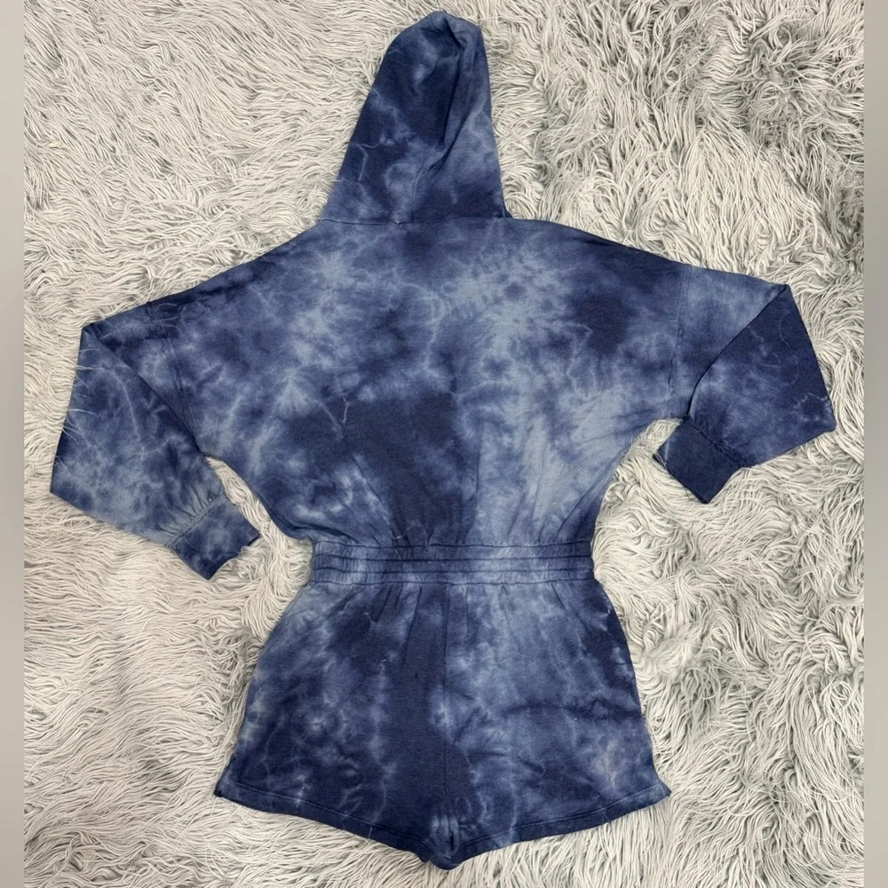 FREE PEOPLE FP Movement Favorite Washed Collection Tie Dye Hooded Romper S/M